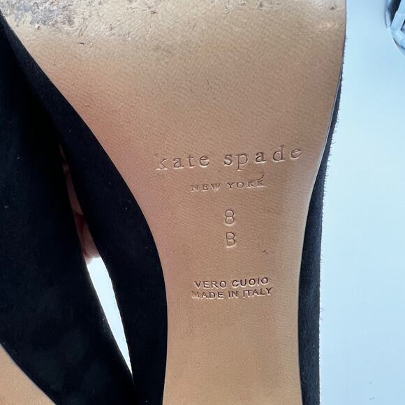 Kate Spade Nessle Pumps Nessle Suede Black Platform Heels - Picture 7 of 8